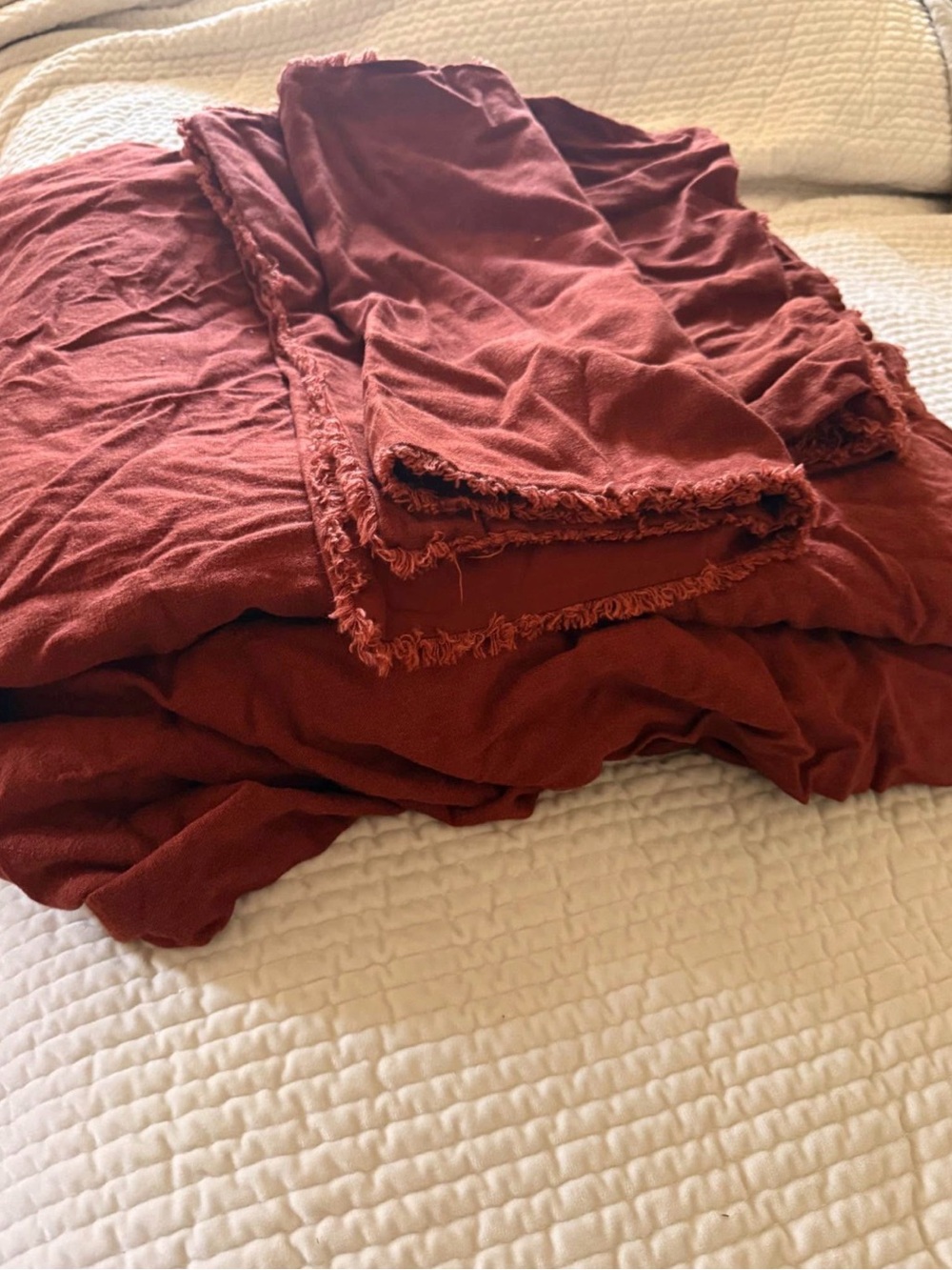 Casaluna Linen King size Rust color Duvet Cover.